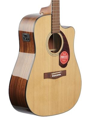 Fender CD140SCE Dreadnought Acoustic Electric Walnut Neck Natural with Case